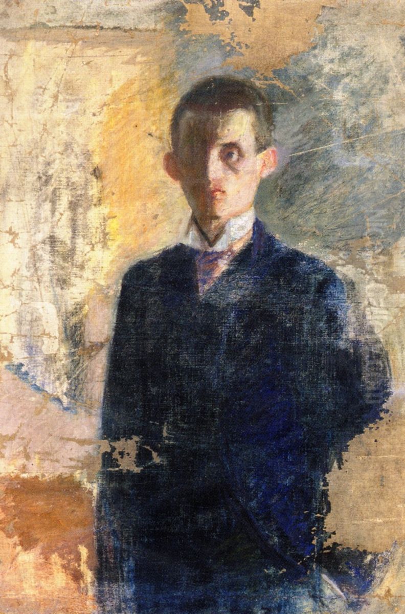 Self-portrait Oil Painting by Edvard Munch Self-portrait Oil Painting by Edvard Munch