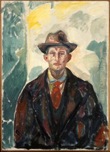 Self-Portrait with Hat and Red Tie