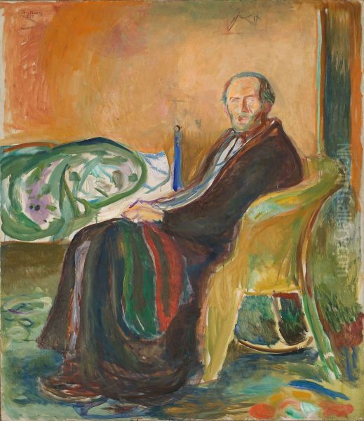 Self-Portrait with the Spanish Flu Oil Painting by Edvard Munch