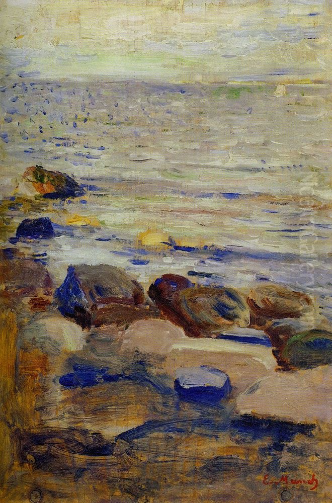 Shore Oil Painting by Edvard Munch