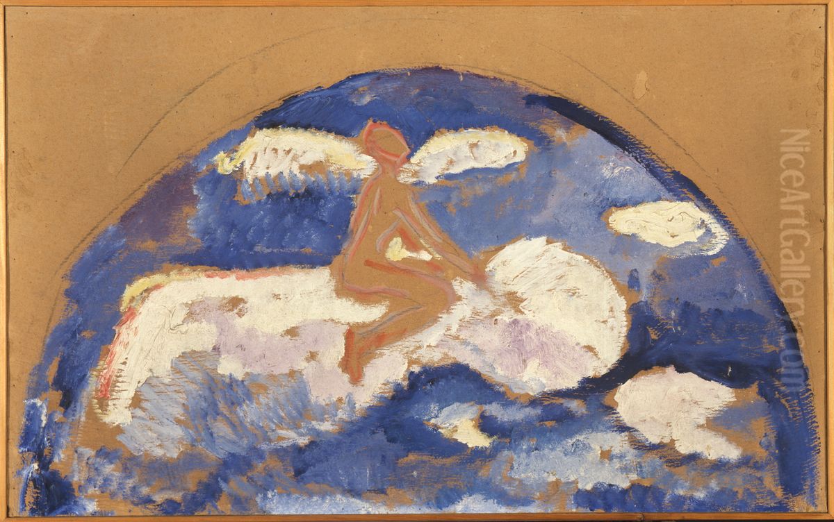Sitting on a Cloud Oil Painting by Edvard Munch Sitting on a Cloud Oil Painting by Edvard Munch