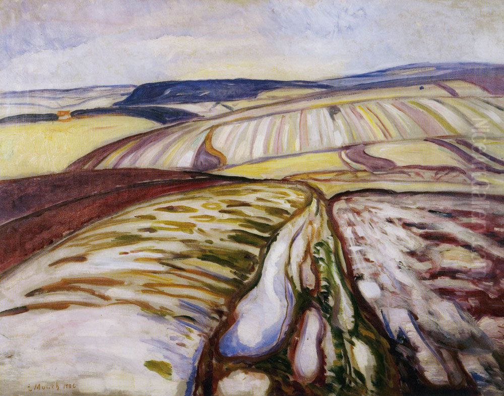Snow Landscape, Thuringen Oil Painting by Edvard Munch