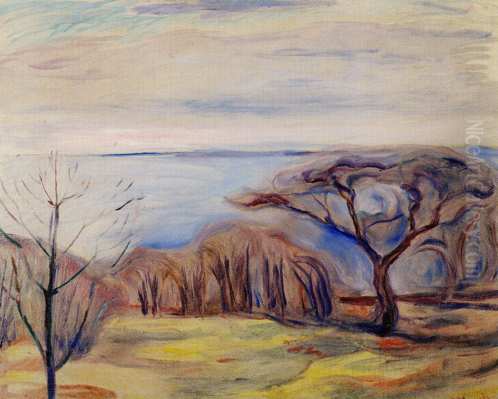 Spring Landscape Oil Painting by Edvard Munch
