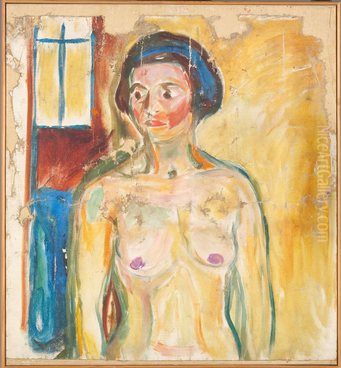 Half-Figure Oil Painting by Edvard Munch