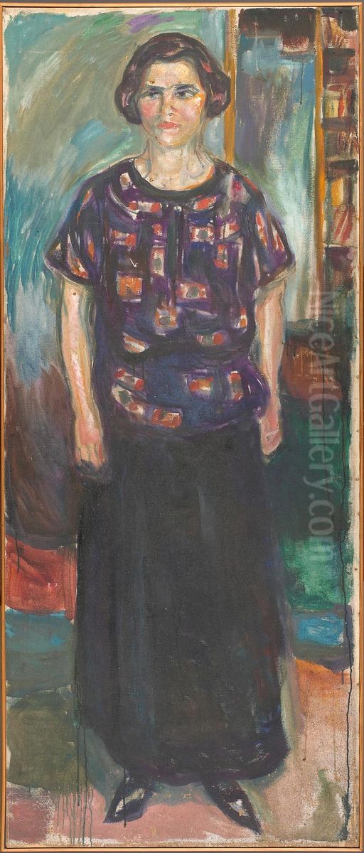 Standing Woman Oil Painting by Edvard Munch