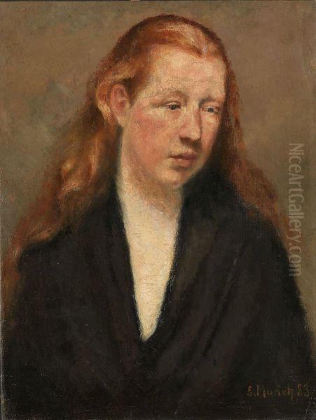 Study of a Head Oil Painting by Edvard Munch