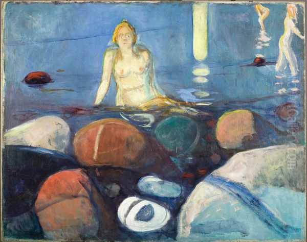 Summer Night. Mermaid Oil Painting by Edvard Munch