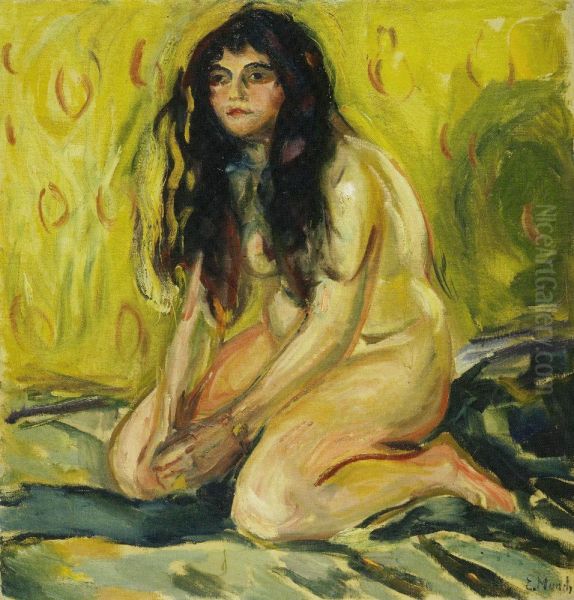 The Cat Oil Painting by Edvard Munch