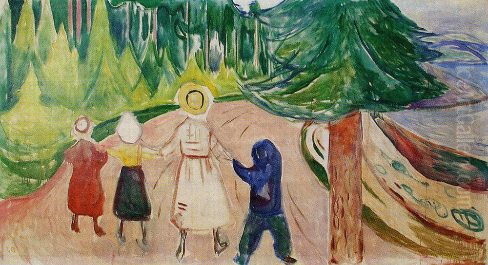 The Fairytale Forest (The Freia Frieze X) Oil Painting by Edvard Munch