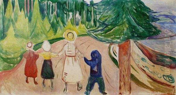 The Fairytale Forest (The Freia Frieze X) Oil Painting by Edvard Munch