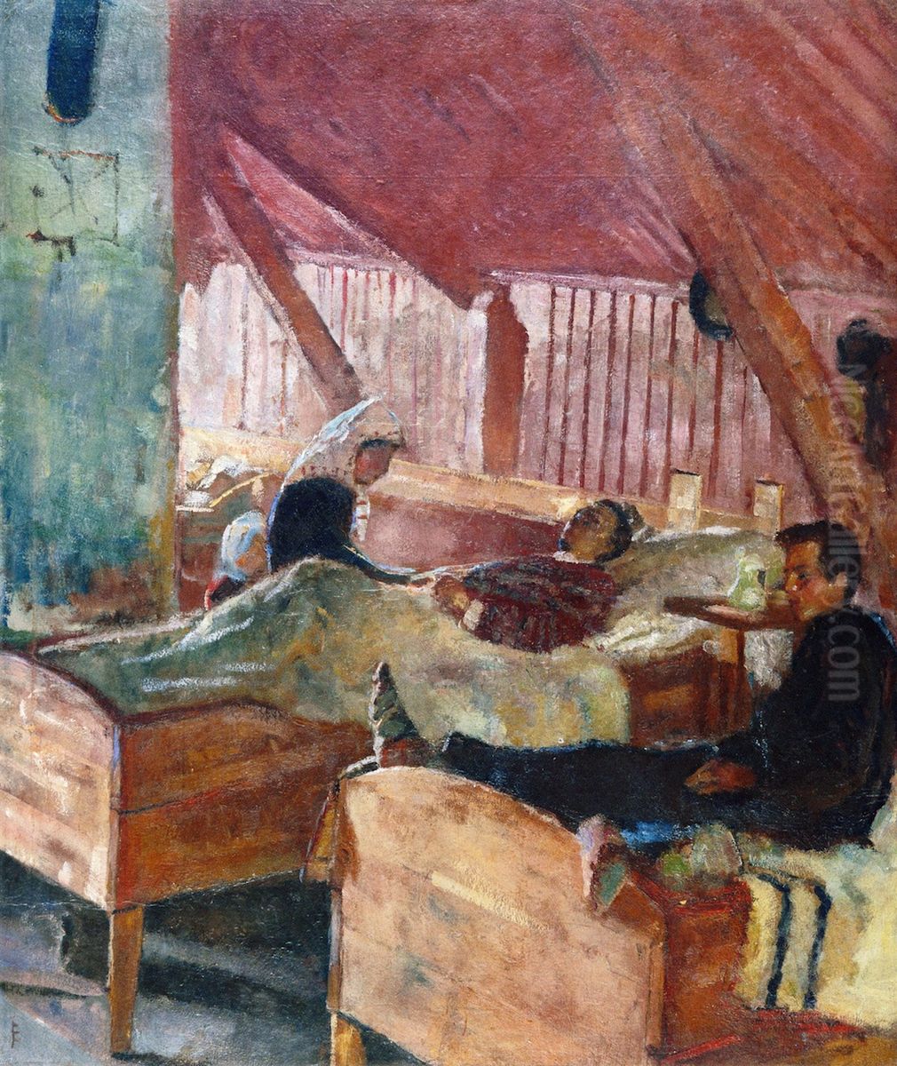 The Infirmary at Helgelandsmoen Oil Painting by Edvard Munch