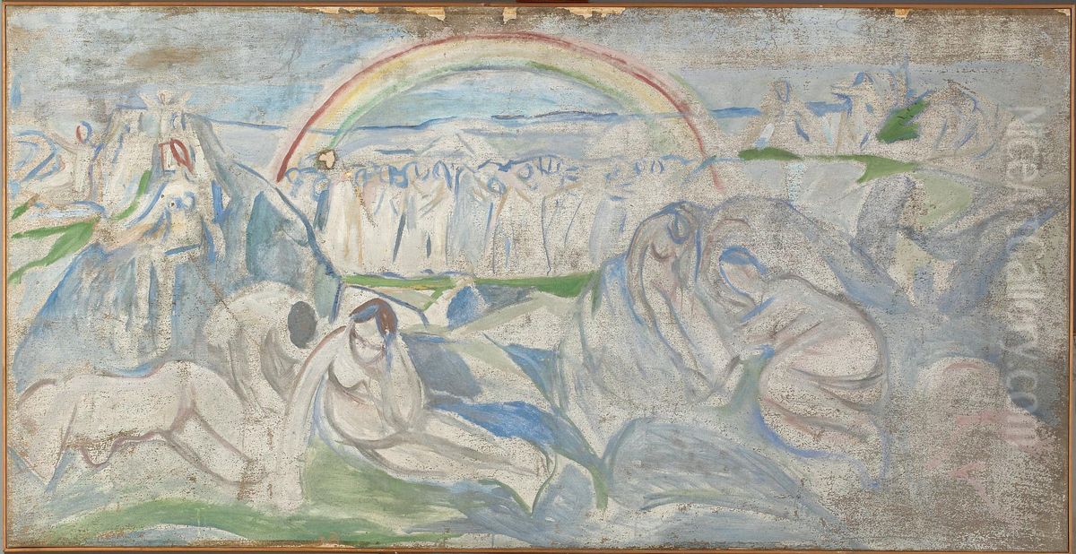 The Rainbow Oil Painting by Edvard Munch