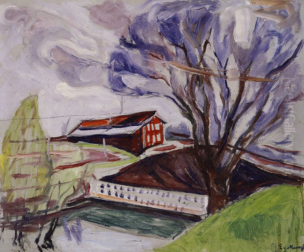 The Red House Oil Painting by Edvard Munch