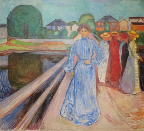 The Women on the Bridge Oil Painting by Edvard Munch