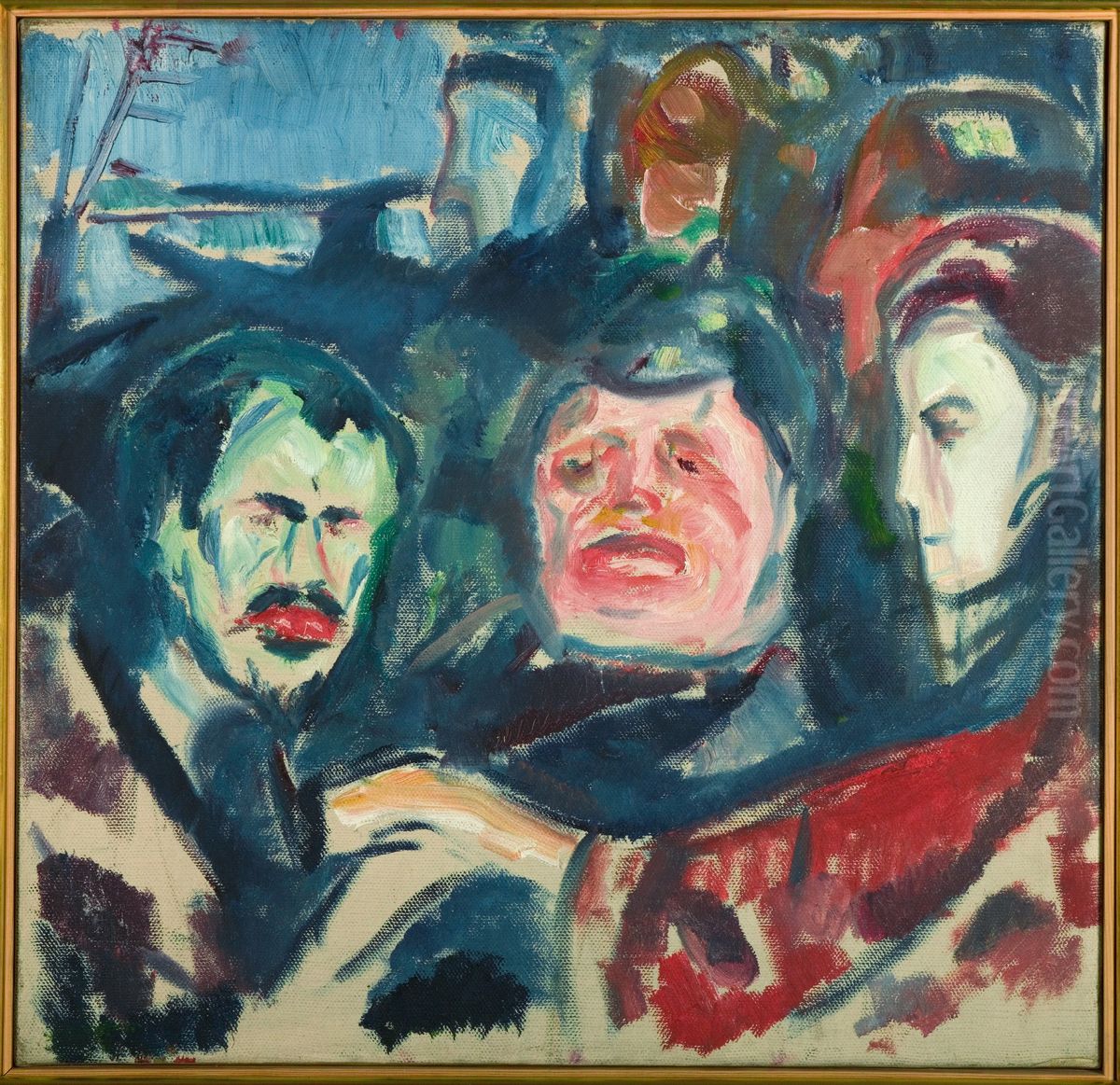 Three Men Oil Painting by Edvard Munch