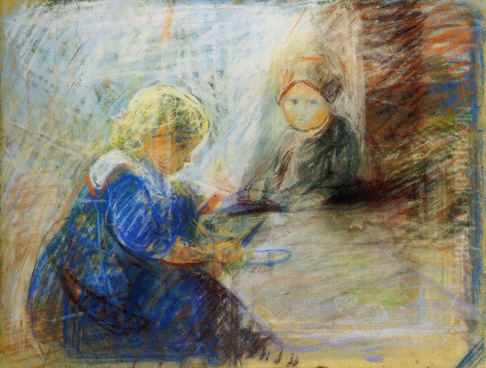 Two Children Oil Painting by Edvard Munch
