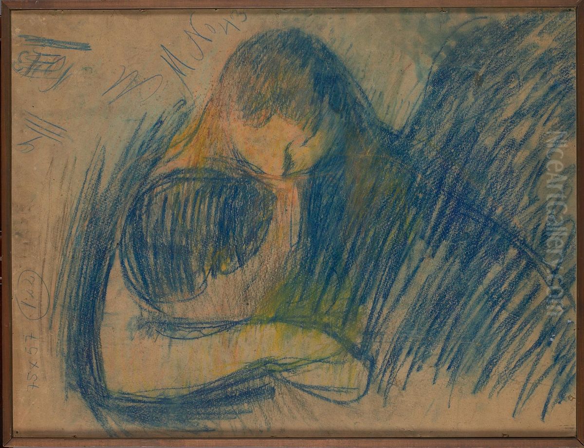 Vampire Oil Painting by Edvard Munch