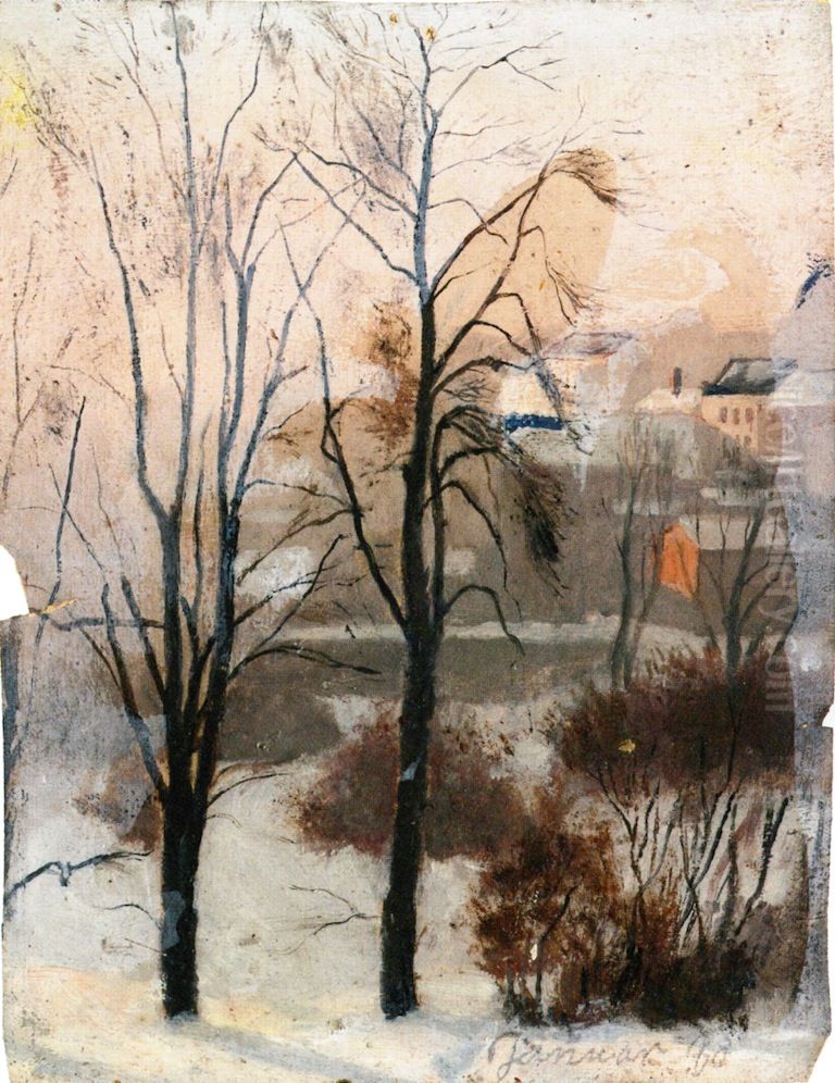 Gruners have om vinteren Oil Painting by Edvard Munch