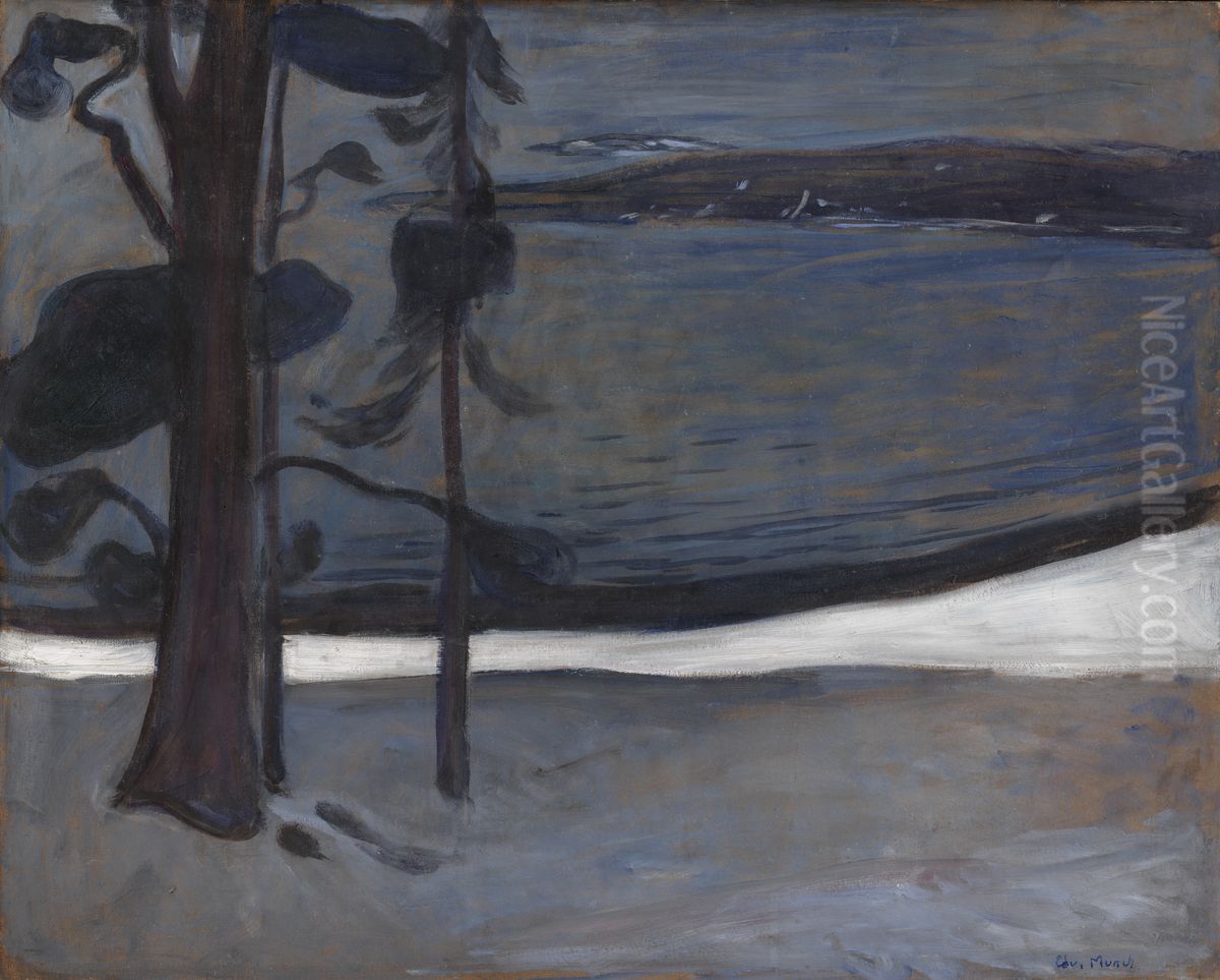 Winter in Nordstrand Oil Painting by Edvard Munch Winter in Nordstrand Oil Painting by Edvard Munch