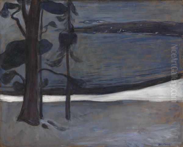 Winter in Nordstrand Oil Painting by Edvard Munch