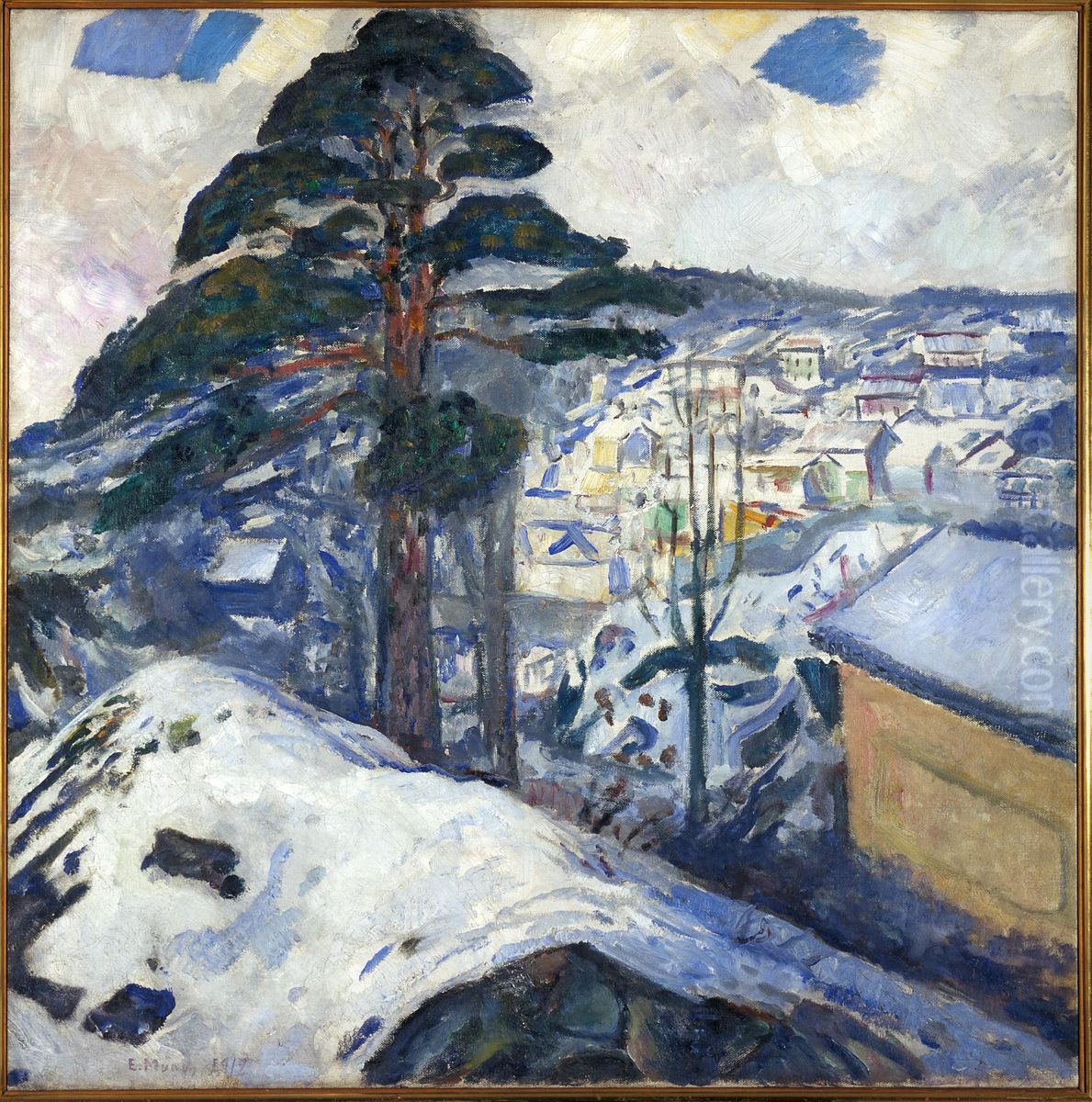 Winter in Kragero Oil Painting by Edvard Munch