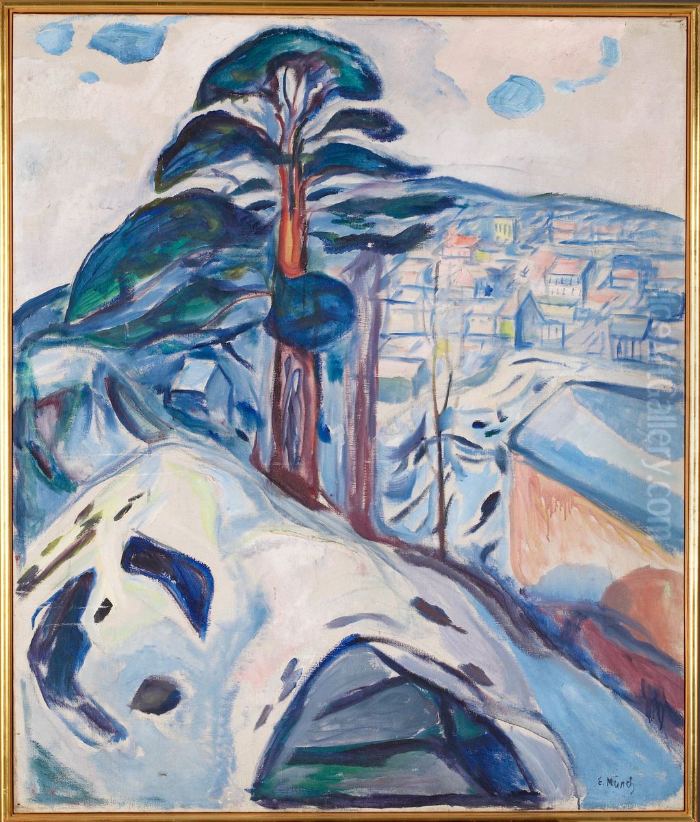 Winter in Kragero Oil Painting by Edvard Munch