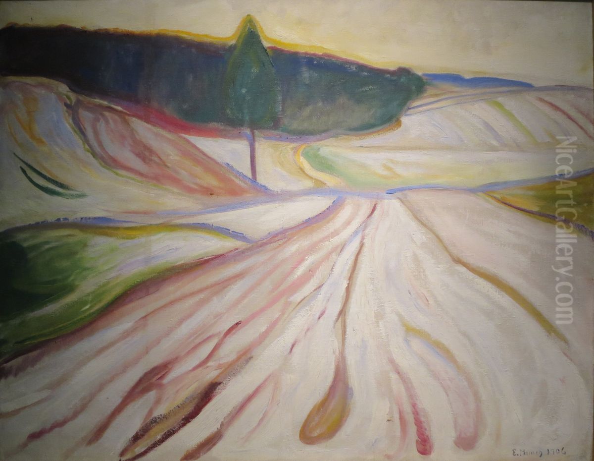 Winter Landscape, Thuringen Oil Painting by Edvard Munch