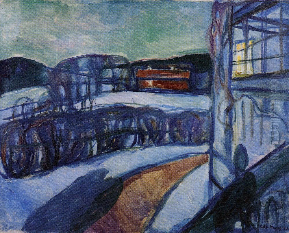 Winter Night Oil Painting by Edvard Munch