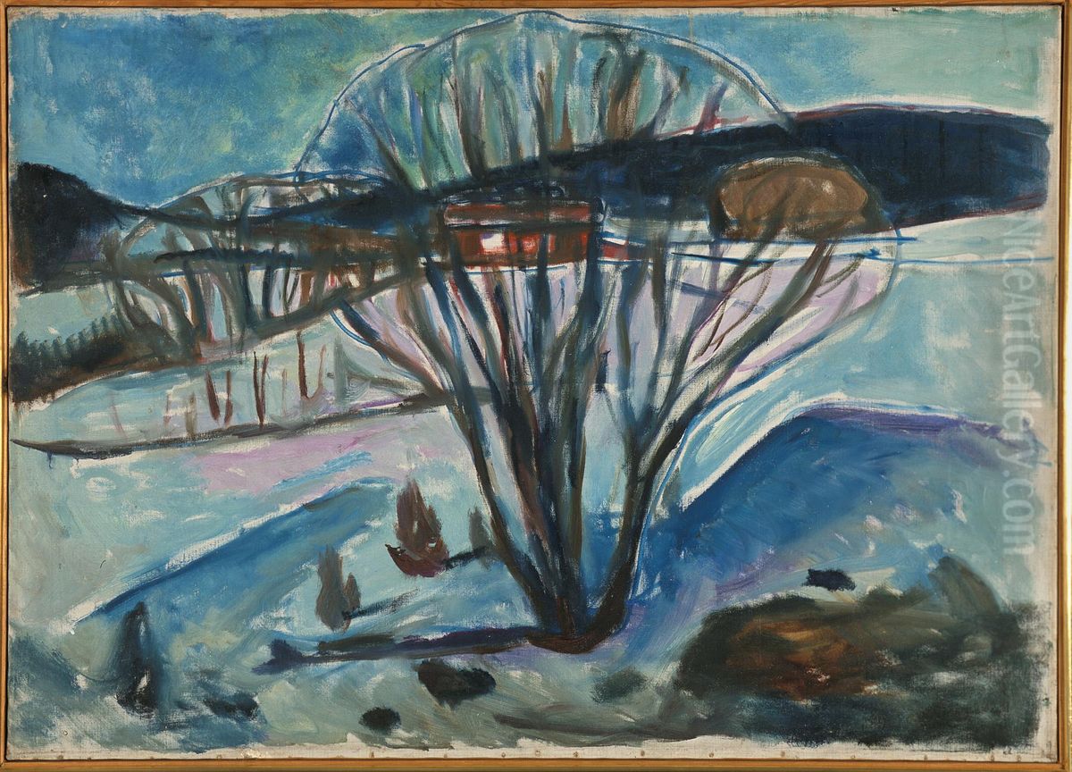 Winter Night Oil Painting by Edvard Munch