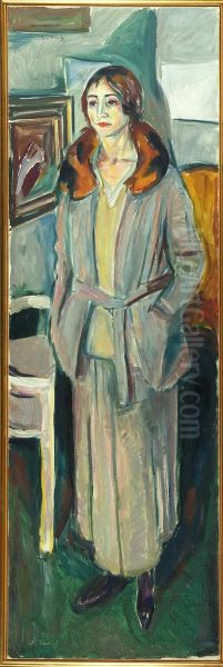 Woman in Grey Oil Painting by Edvard Munch