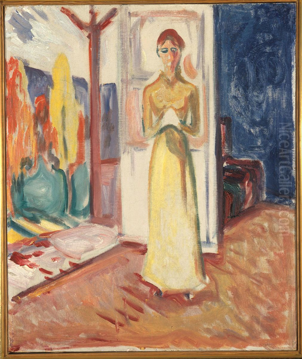 Woman Standing in the Doorway Oil Painting by Edvard Munch