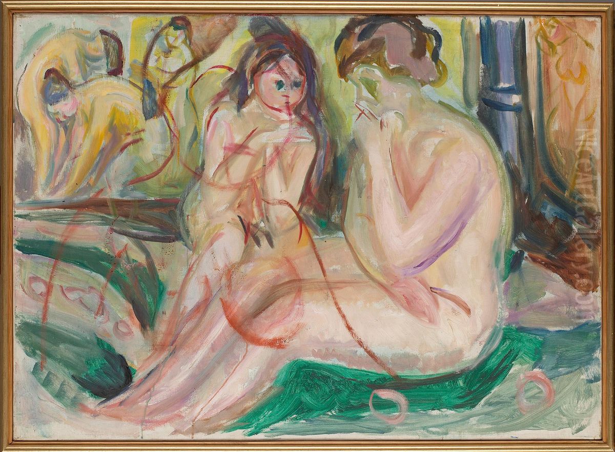 Women in the Bath Oil Painting by Edvard Munch