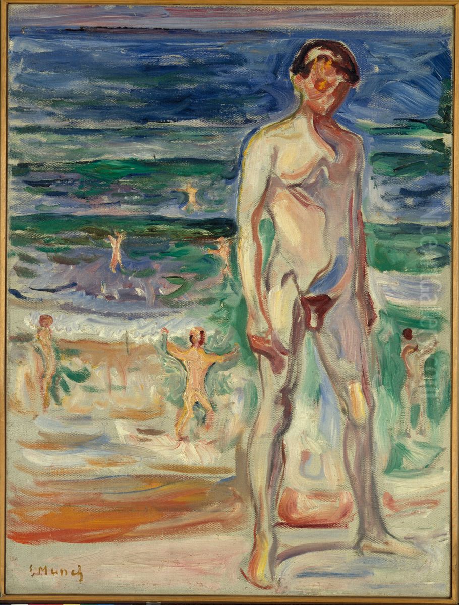 Young Man on the Beach Oil Painting by Edvard Munch