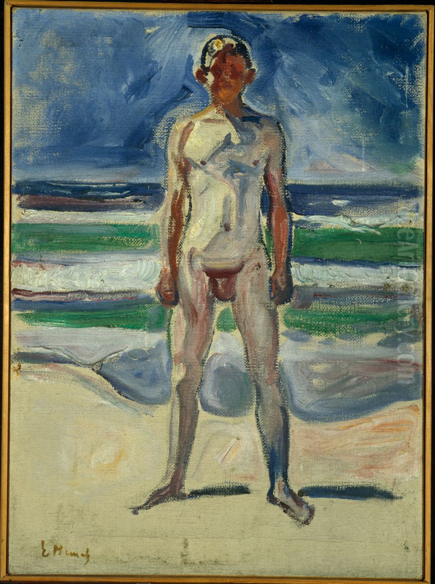 Young Man on the Beach Oil Painting by Edvard Munch