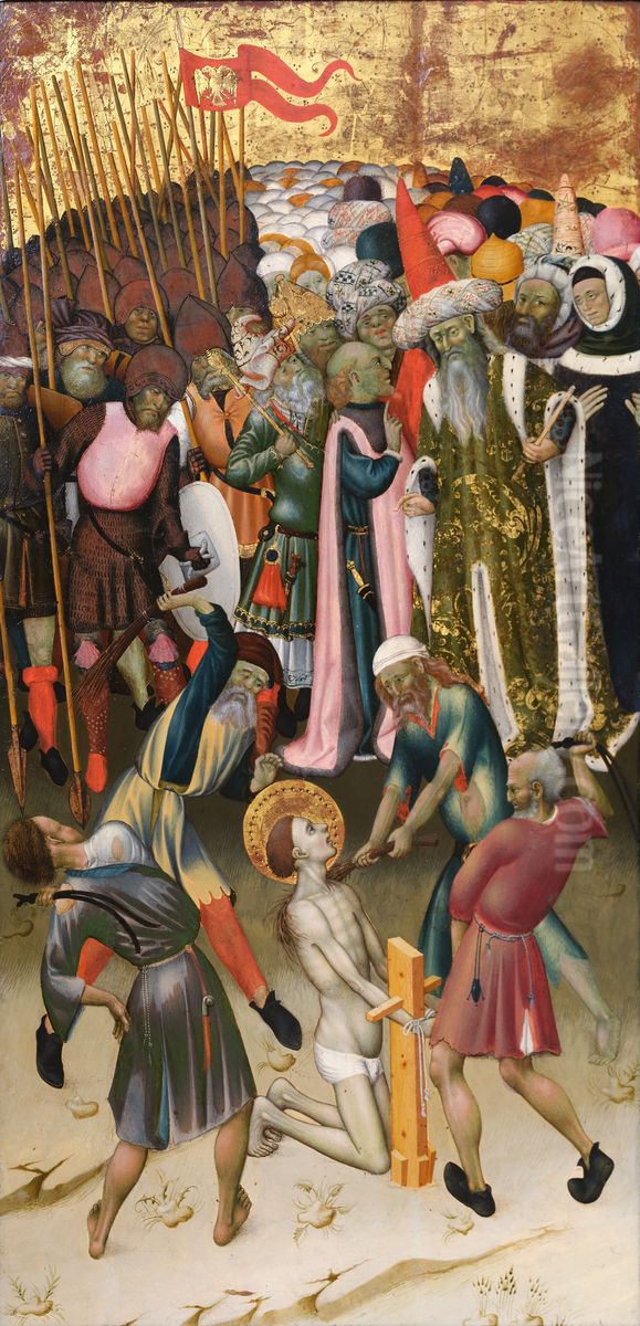 The Flagellation of Saint George Oil Painting by Bernat Martorell