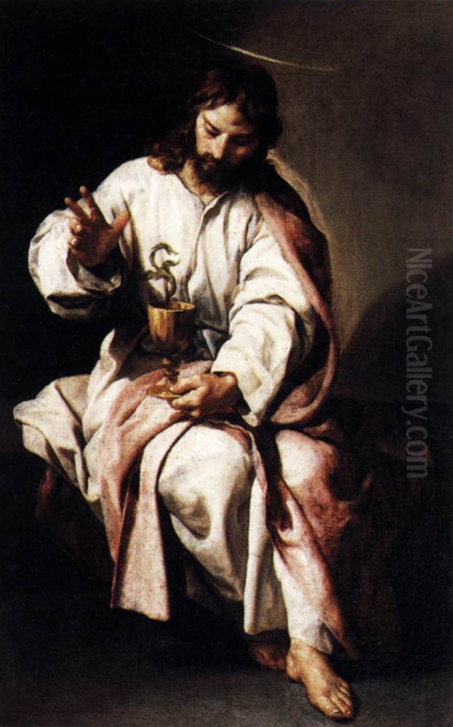 Saint Jean Evangeliste et la coupe empoisonnee Oil Painting by Alonso Cano
