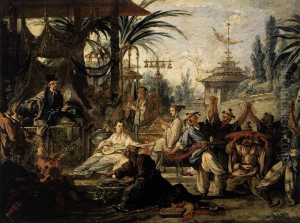 The Chinese Dance, sketch forThe Chinese Tapestry Oil Painting by Francois Boucher