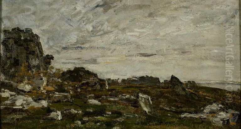 Neighborhood of Plougastel Oil Painting by Eugene Louis Boudin