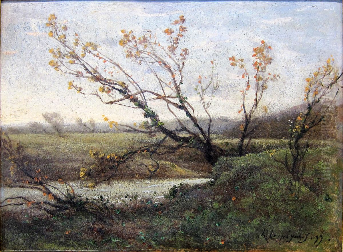 Landscape with a Pond Oil Painting by Henri Harpignies