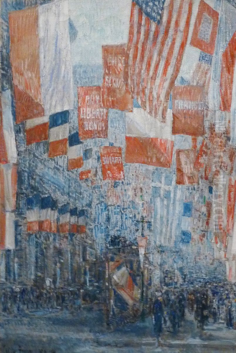 Avenue of the Allies, 5th Avenue, New York Oil Painting by Childe Hassam