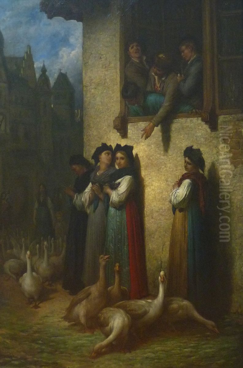 Evening in Alsace Oil Painting by Gustave Dore
