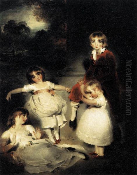 Portrait des enfants d'Ascoyghe Boucherett, dit auparavant a tort Les Enfants de John Angerstein Oil Painting by Thomas Lawrence