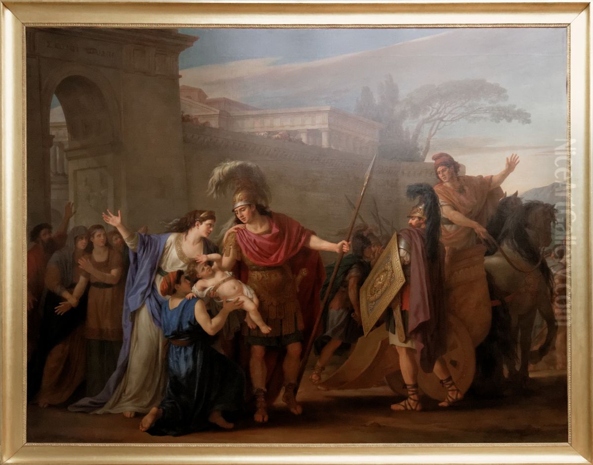 Les Adieux d'Hector et d'Andromaque Oil Painting by Joseph-Marie Vien