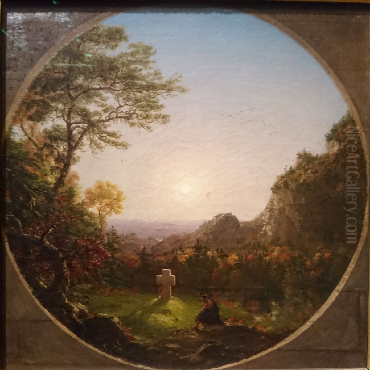La Croix dans la solitude, dit aussi La Croix dans la contree sauvage, 1845 Oil Painting by Thomas Cole