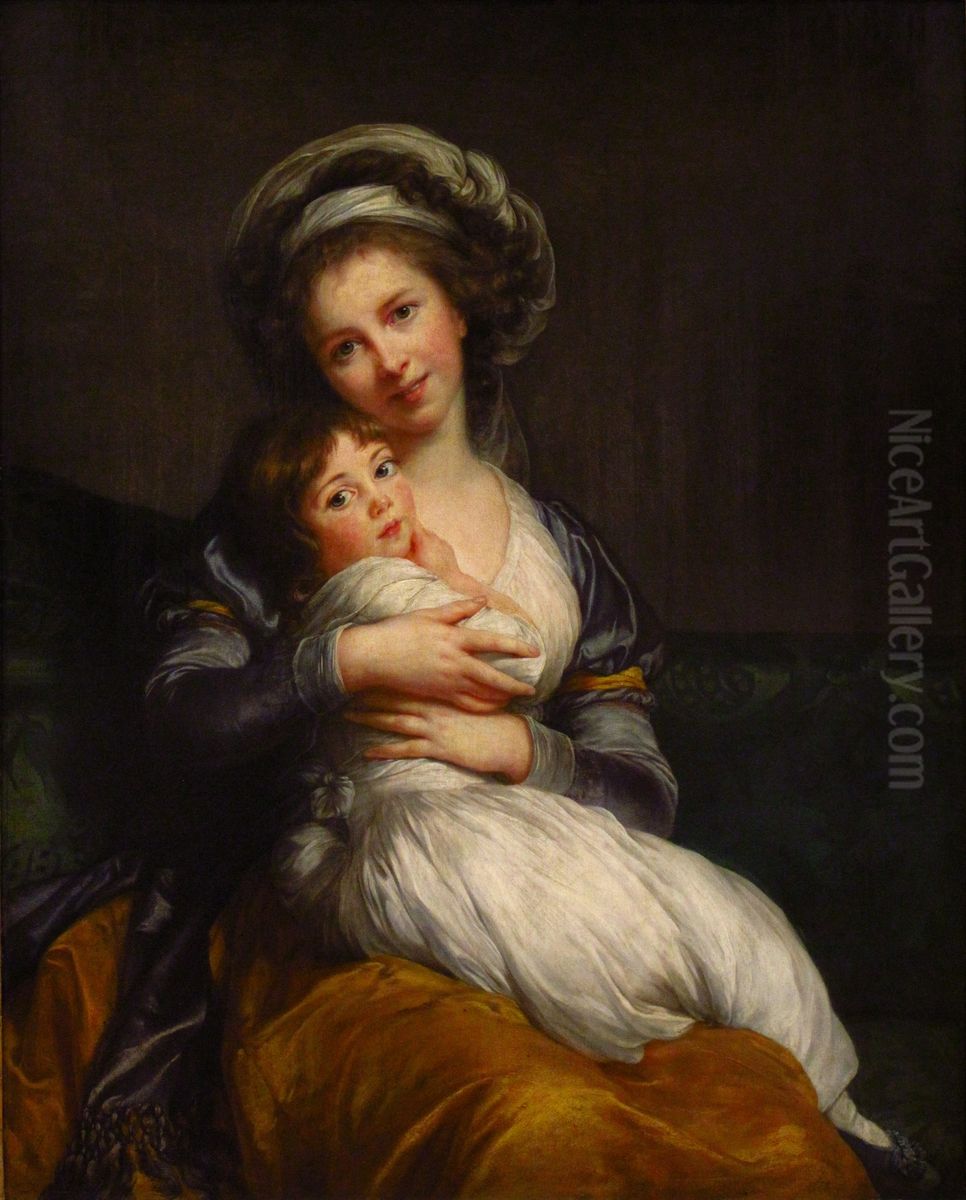 Madame Vigee-Le Brun et sa fille Oil Painting by Elisabeth Louise Vigee Le Brun