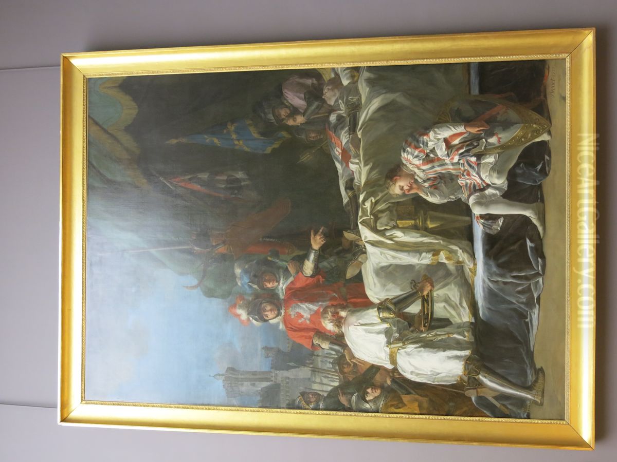 La mort de Du Guesclin Oil Painting by Nicolas-Guy Brenet