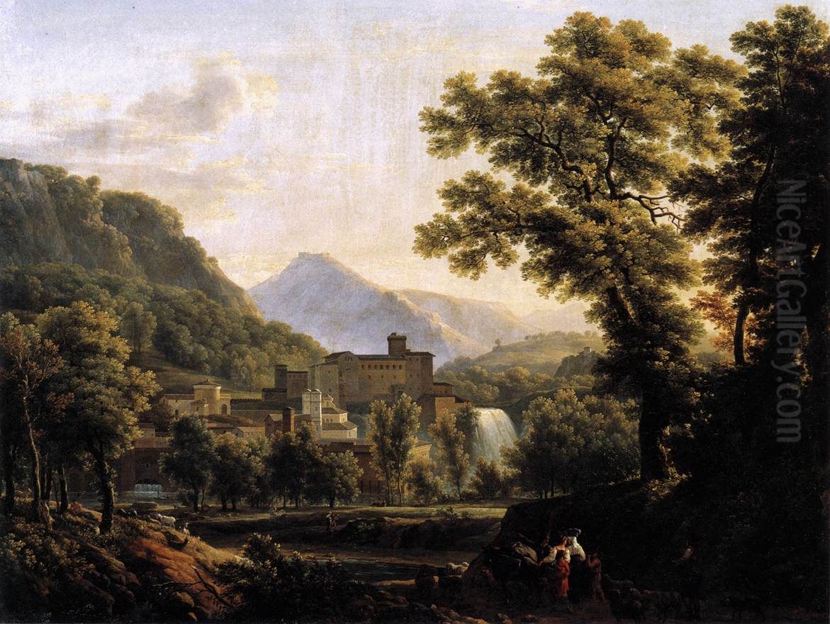 Vue de l'ile de Sora dans le royaume de Naples Oil Painting by Jean-Joseph-Xavier Bidauld