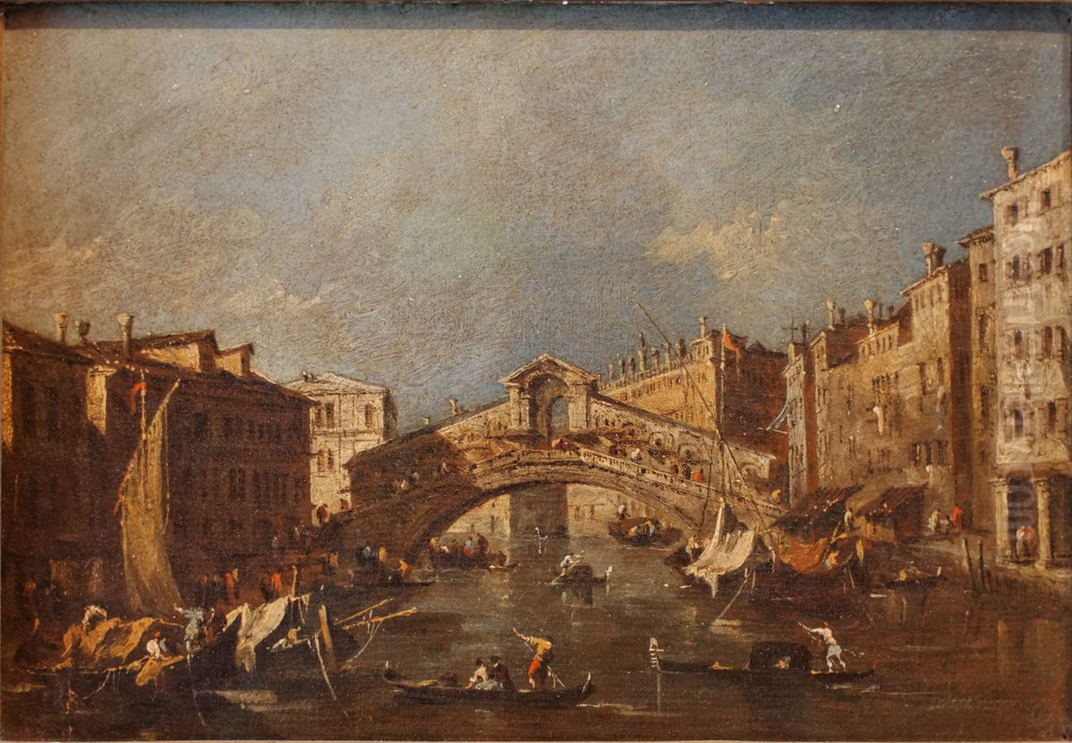 Rialto Bridge Oil Painting by Francesco Guardi
