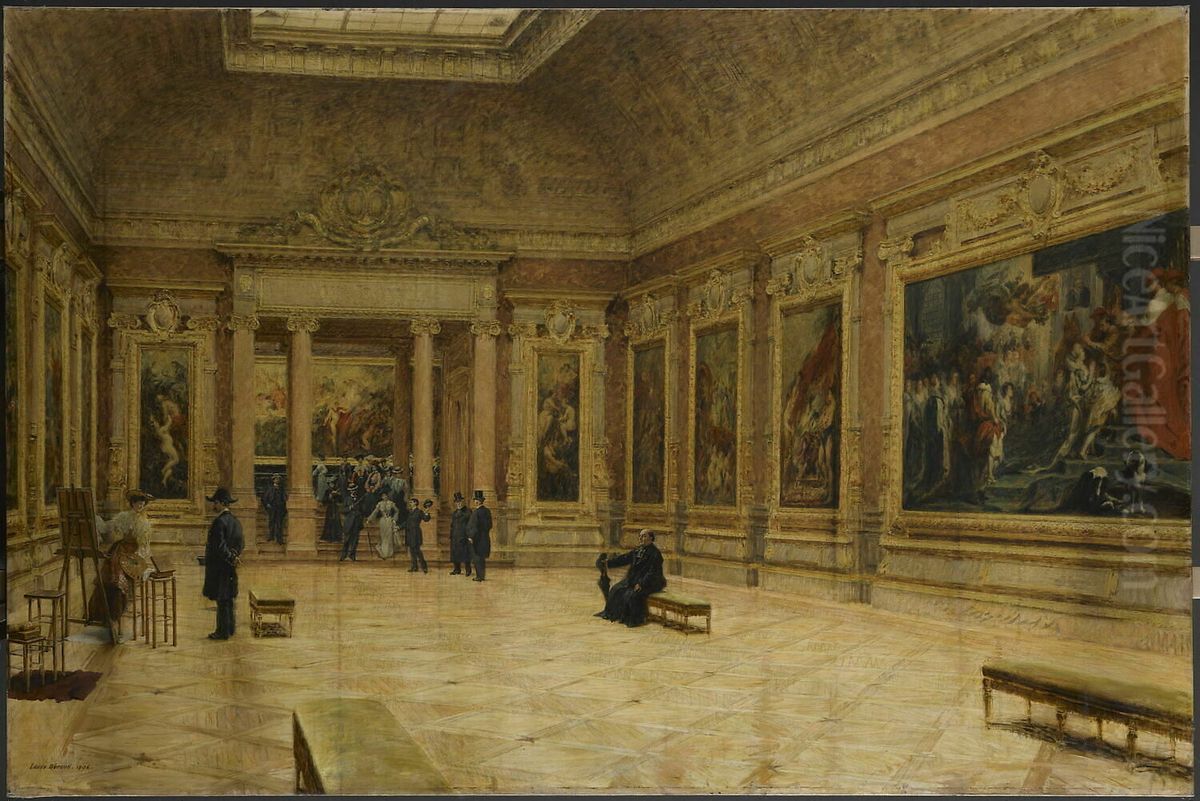 Salle Rubens au musee du Louvre Oil Painting by Louis Beroud