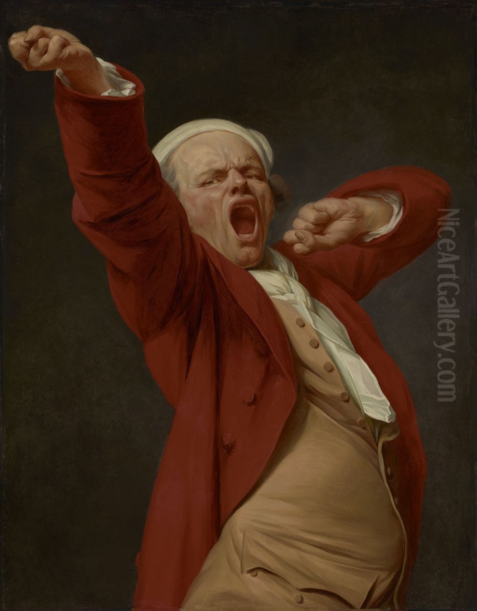 Self-Portrait, Yawning Oil Painting by Joseph Ducreux